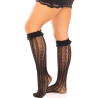 Leg Avenue - Chaussettes Hautes À Volants Noir